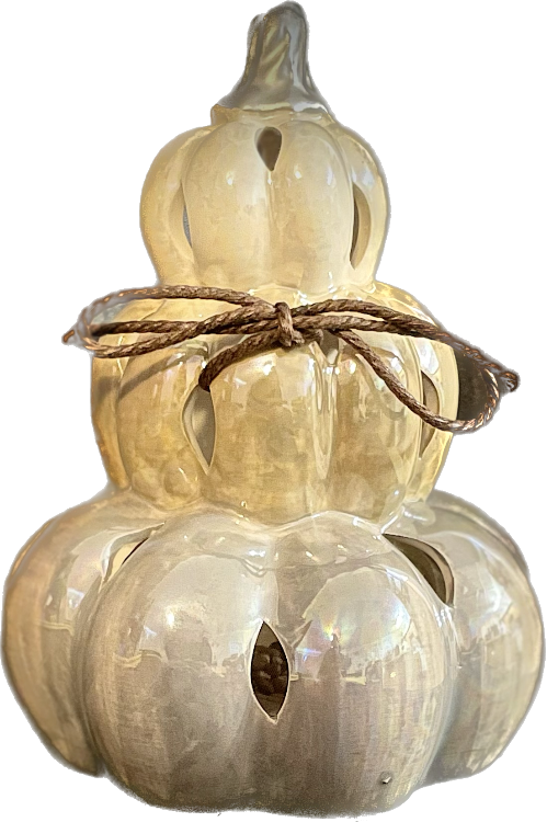 Ceramic Stacked Pumpkins