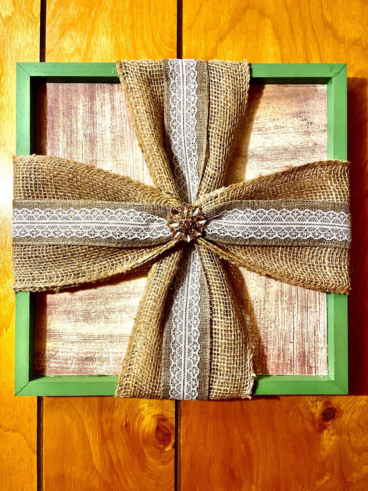 Burlap & Ribbon Cross