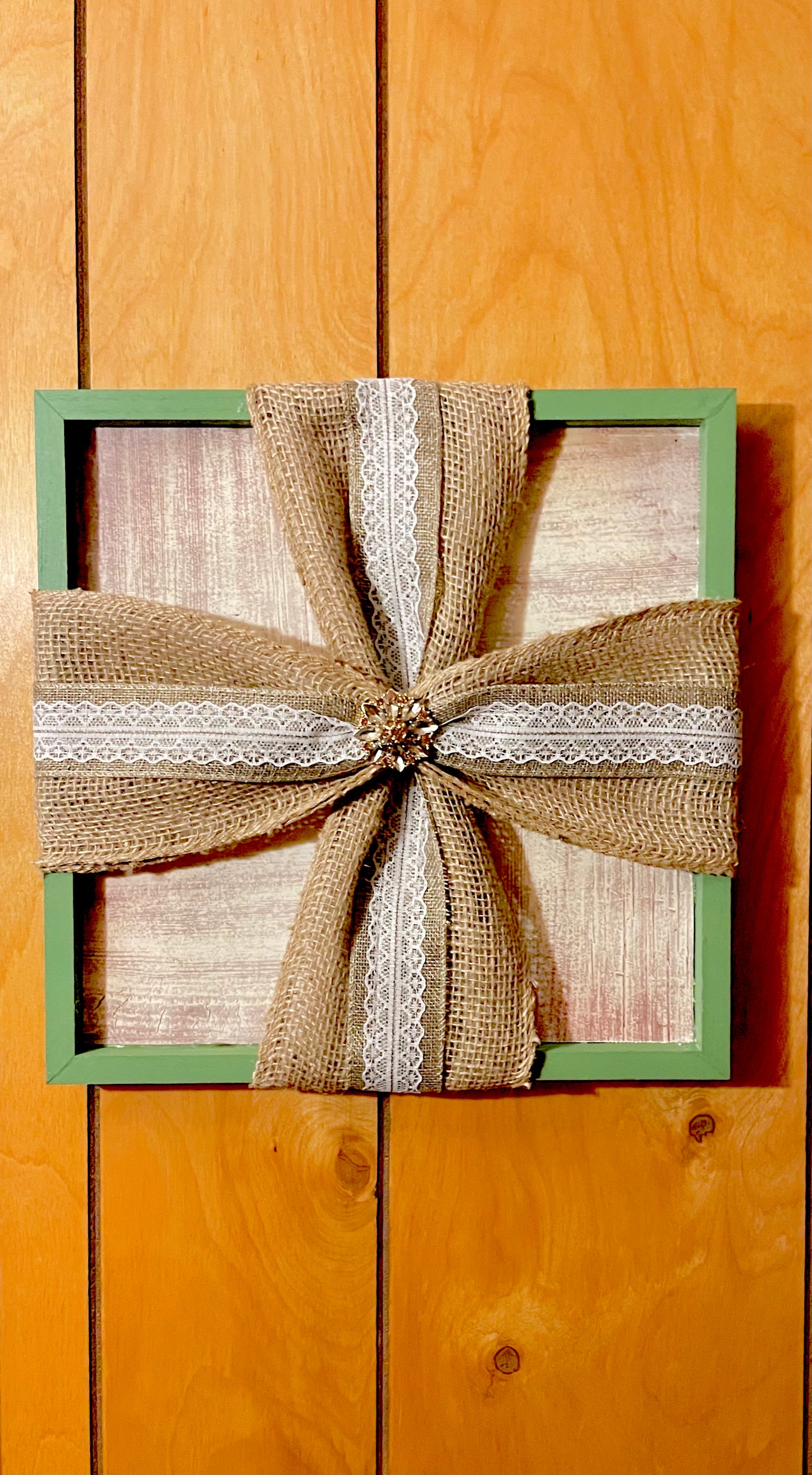 Burlap & Ribbon Cross