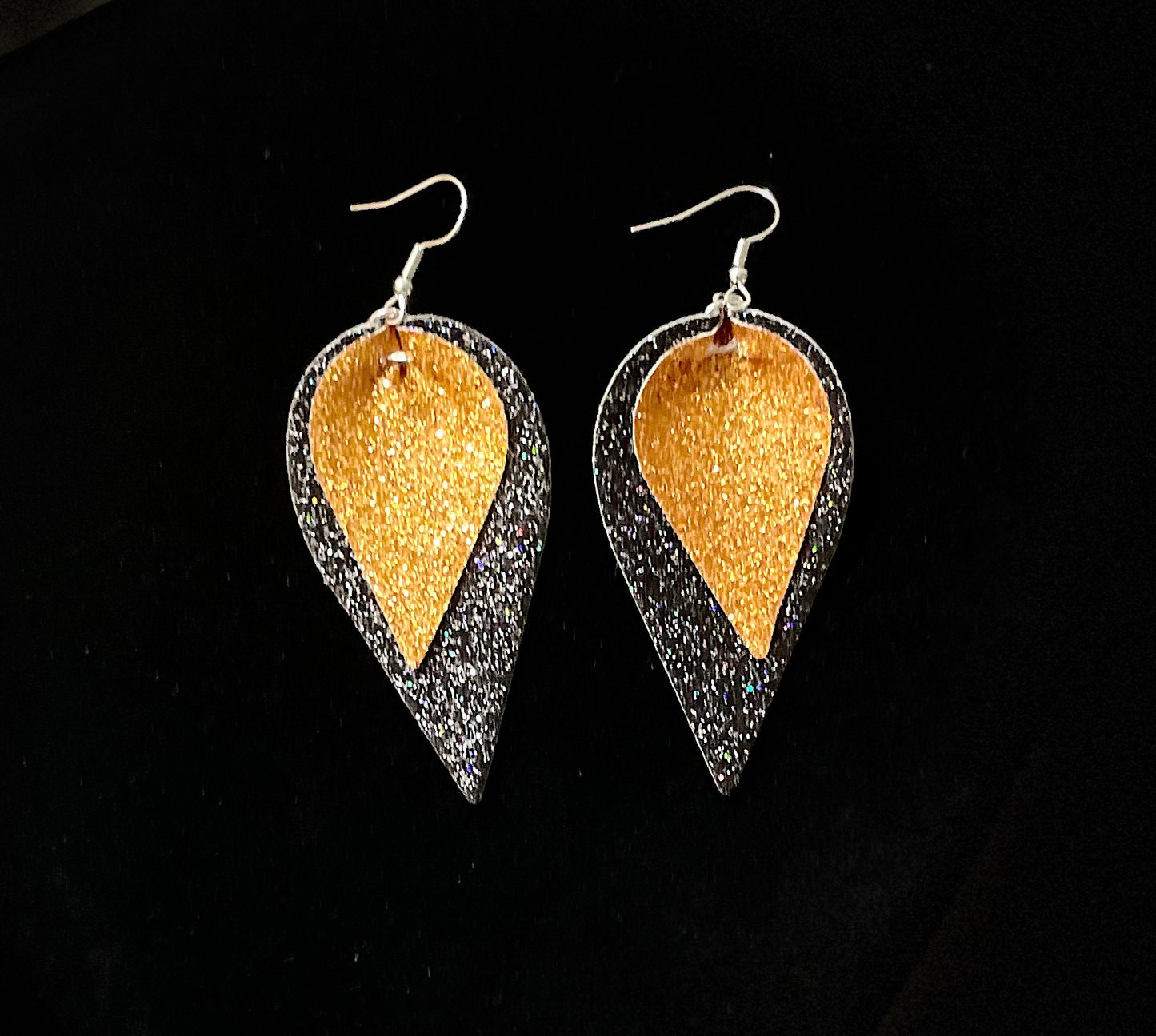 Orange and Black drop earrings
