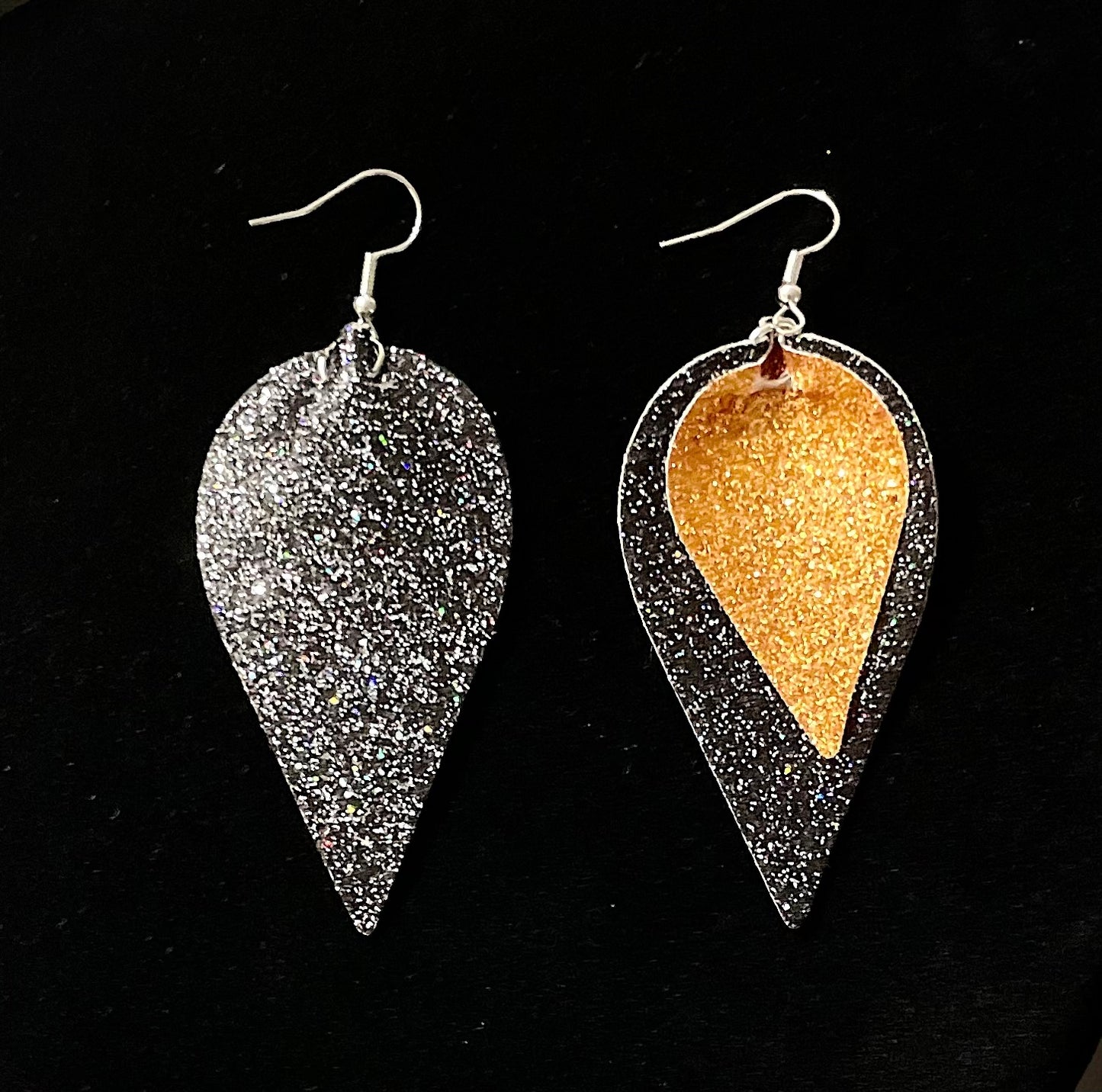 Orange and Black drop earrings