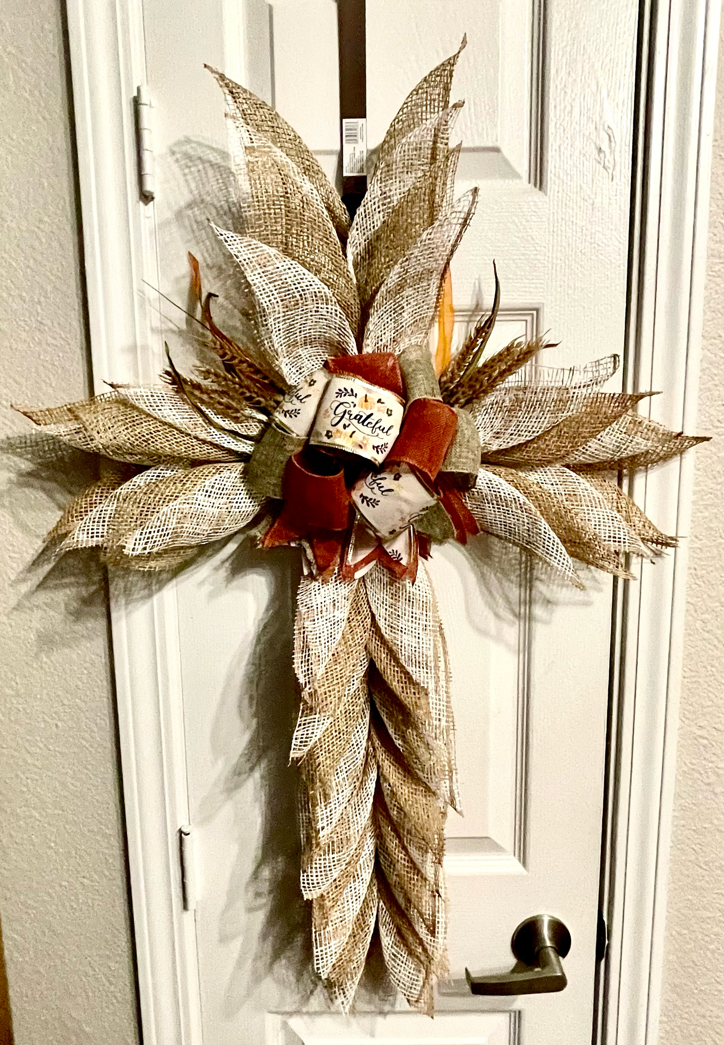 Grateful Ribbon Cross Wreath