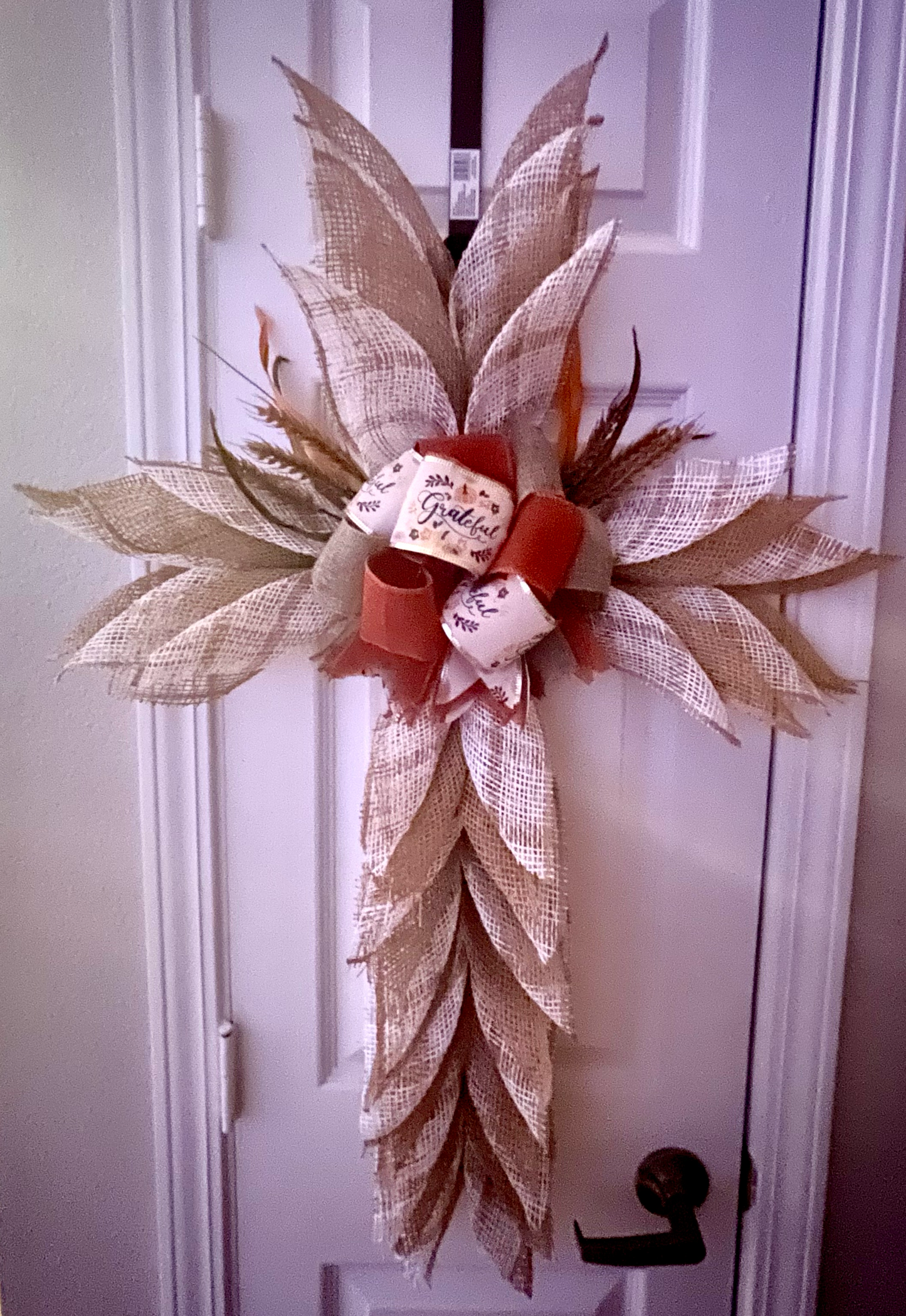 Grateful Ribbon Cross Wreath