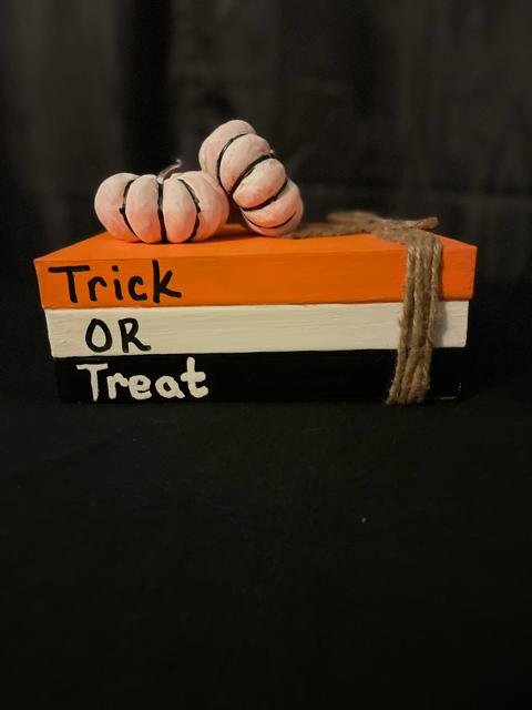 Trick or treat book stack