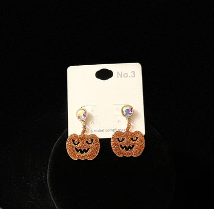 Jack-o-lantern and Gem earrings