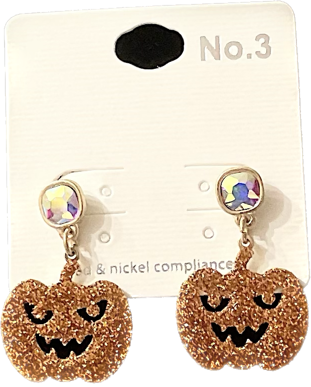 Jack-o-lantern and Gem earrings