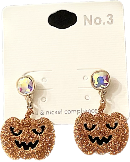 Jack-o-lantern and Gem earrings