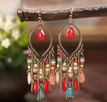 Bohemia Style Long Beaded Earrings